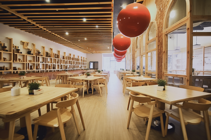 以原木材质为主要装修材料的现代中式餐厅,高清,摄影图,摄影图片,图片大全,摄影图免费下载